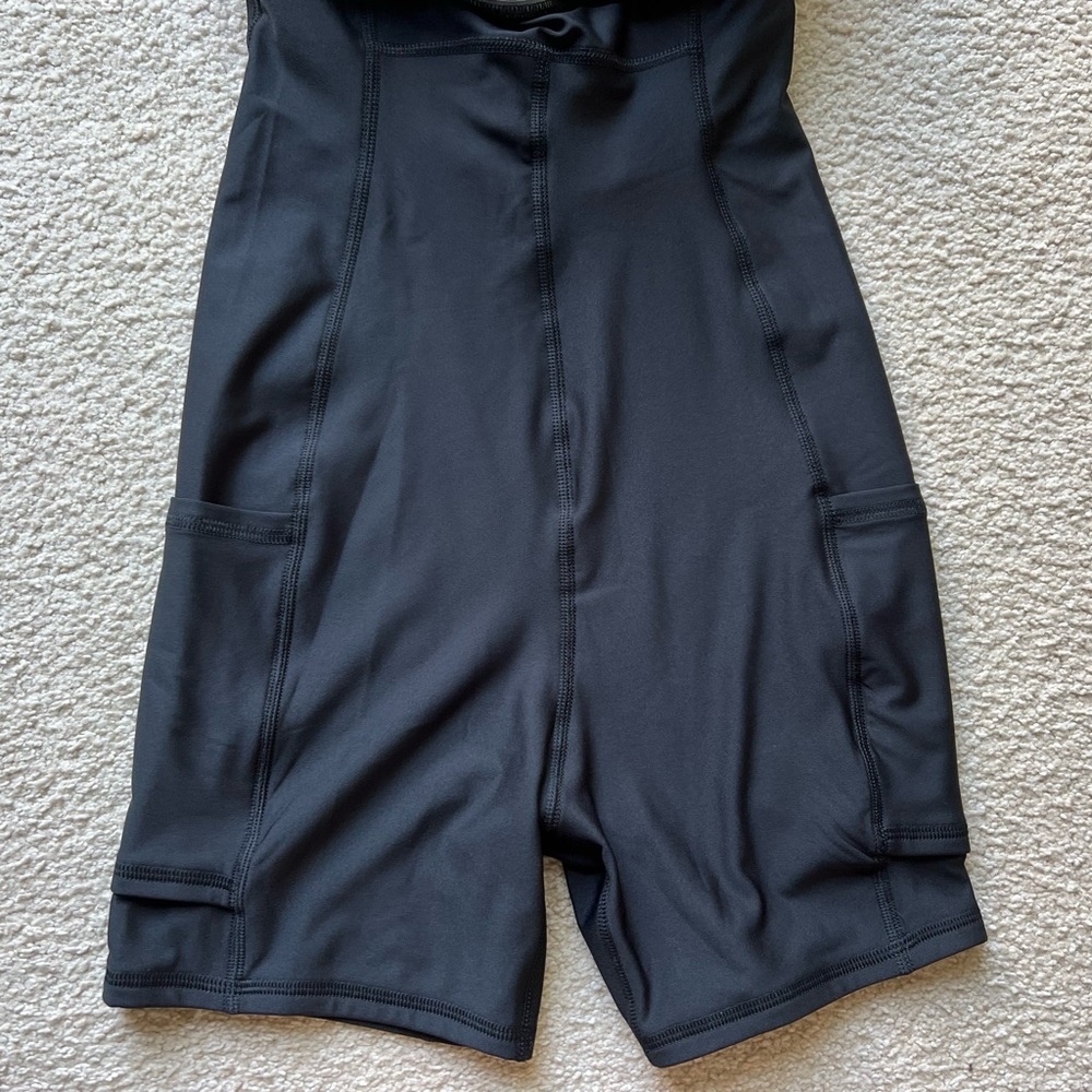 Abercrombie & Fitch YPB SculptLUX Strappy-Back Mini Dress Black Built In Shorts - Picture 16 of 16